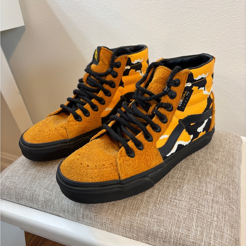 Vans Cordura High-Top Sneakers in Orange and Black - Picture 7 of 7